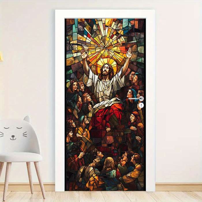 1pc 76.96x199.9cm Jesus Christian Themed Stickers