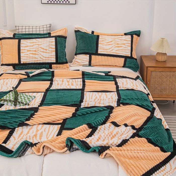 1ps Blanket Color Dark Gray Grid size 39.3INx59IN 150CMx100CM