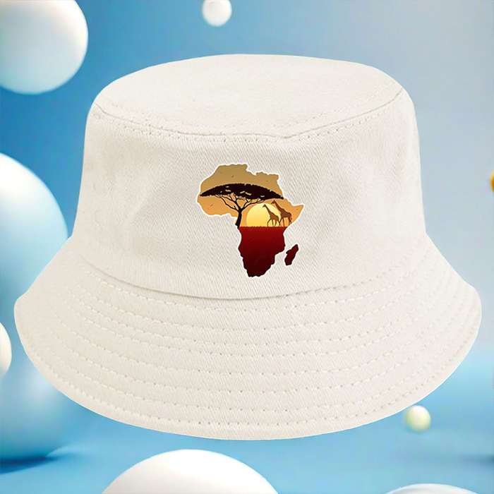 1pc African Landscape Bucket Hat with Sunset Acacia Tree Design C Lightweight Versatile and