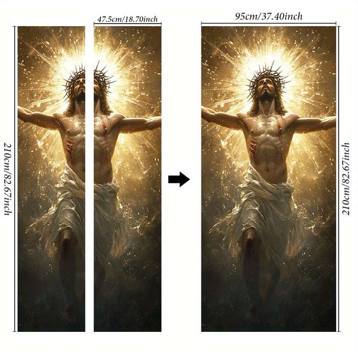 1pc 76.96x199.9cm Jesus Christian Themed Stickers