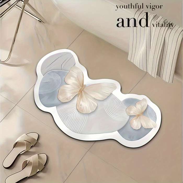 1Pc Cream Blue 50x90cm Floor Mat