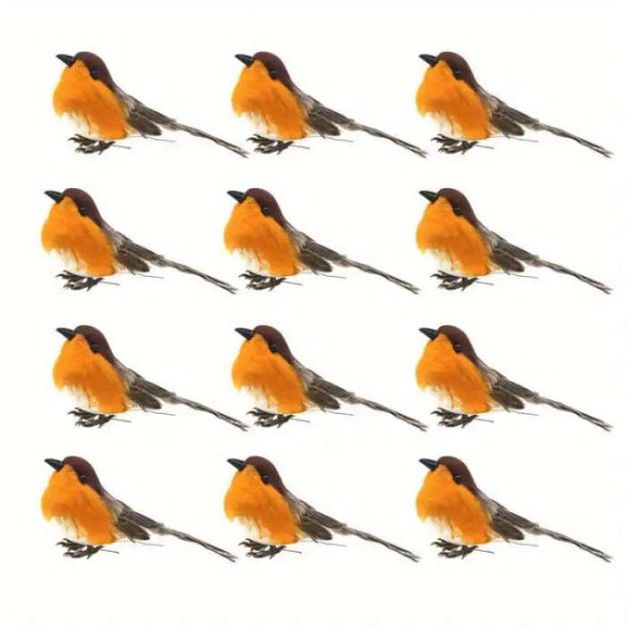 12pcs Artificial Robins Plastic Garden Decorations
