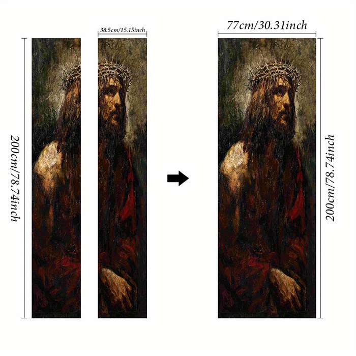 1pc 76.96x199.9cm Jesus Christian Themed Stickers