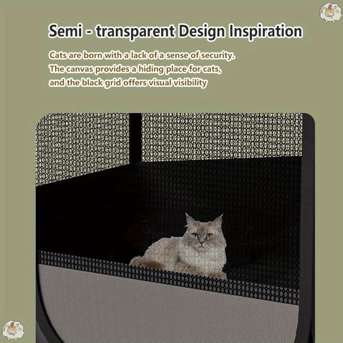 1pc Beige+gray size Dimensions: 114 x 114 x 58 cm (Foldable)Pet Cage