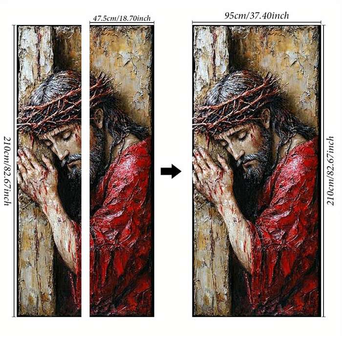 1pc 76.96x199.9cm Jesus Christian Themed Stickers
