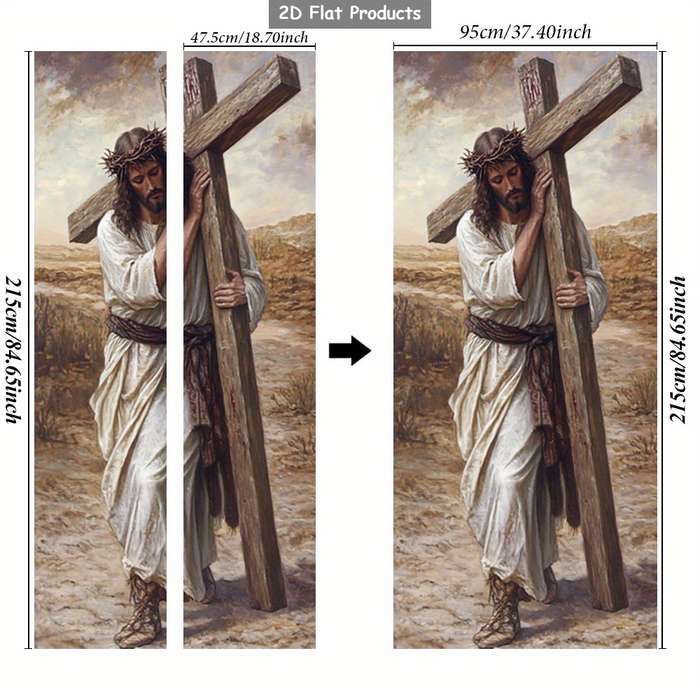 1pc 76.96x199.9cm Jesus Christian Themed Stickers