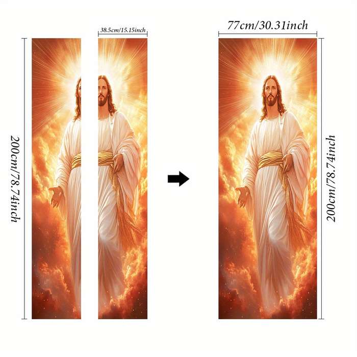 1pc 76.96x199.9cm Jesus Christian Themed Stickers