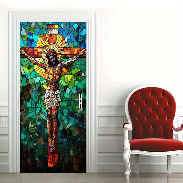 1pc 76.96x199.9cm Jesus Christian Themed Stickers