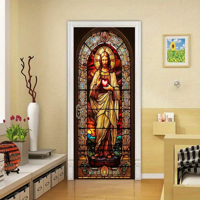 1pc 76.96x199.9cm Jesus Christian Themed Stickers