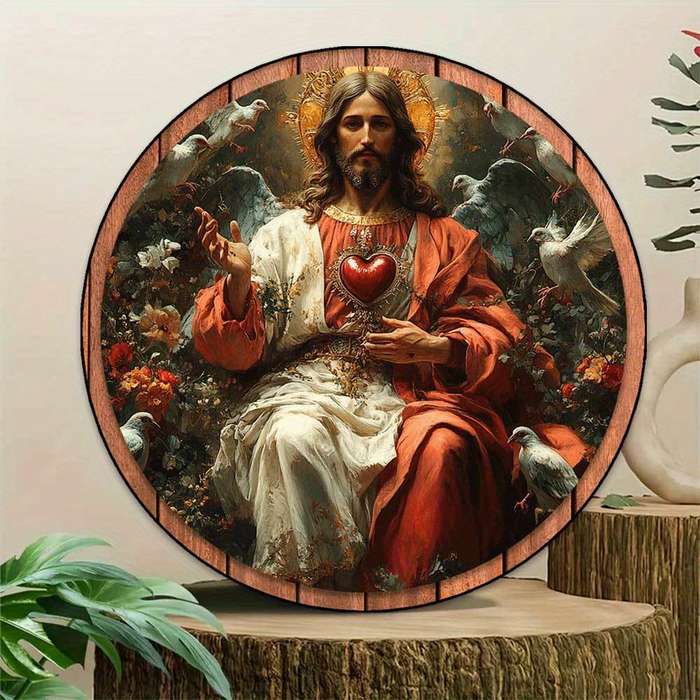 1 Piece Wooden Jesus Theme Pendant