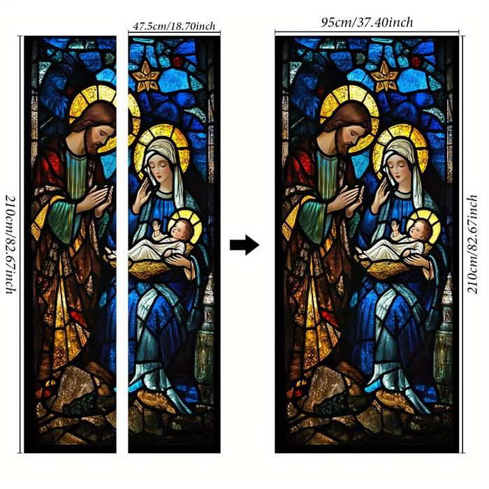 1pc 76.96x199.9cm Jesus Christian Themed Stickers