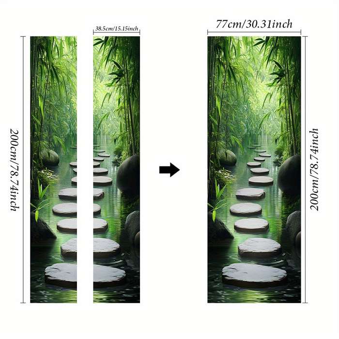 1Pc 76.96x199.9cm Door Window Sticker