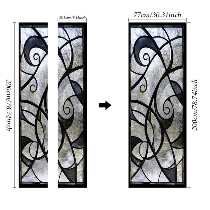 1Pc 76.96x199.9cm Door Window Sticker