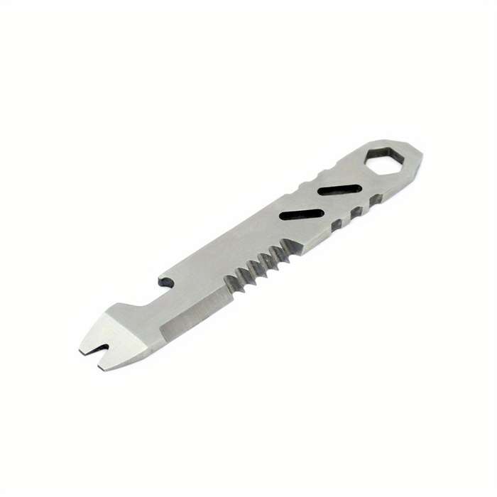 1pc Stainless Steel Multifunctional Outdoor Survival Tool Compact Keychain Knife with S