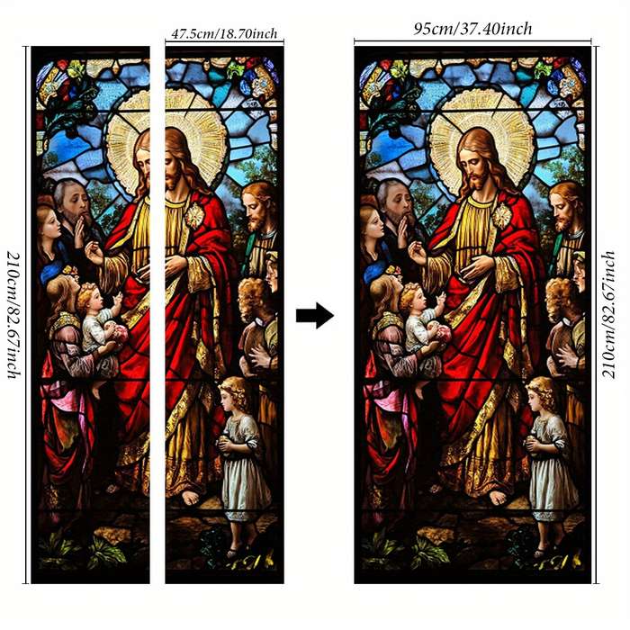 1pc 76.96x199.9cm Jesus Christian Themed Stickers