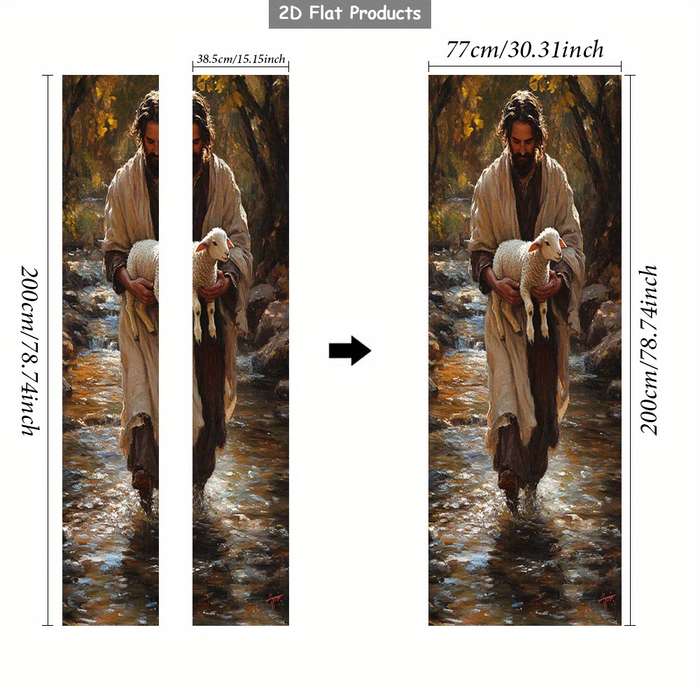 1pc 76.96x199.9cm Jesus Christian Themed Stickers