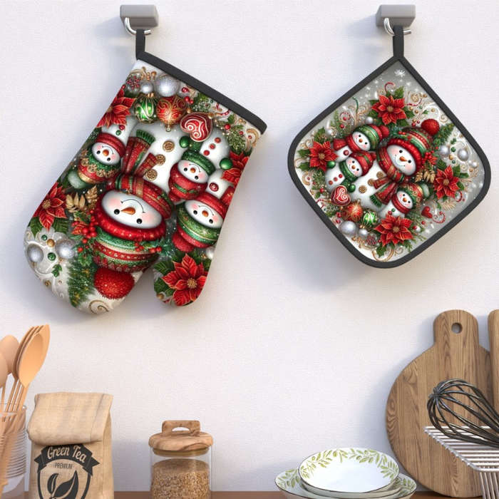 2pcs Heat Resistant Oven Mitts And Potholders