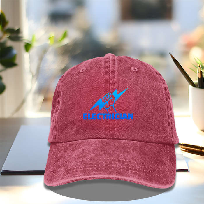 1pc ELECTRICIAN! Baseball Cap Casual Outdoor Sun Hat for Men Women Adjustable 100% Cotton Hat
