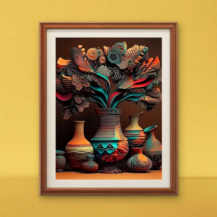 1pc Stunning 3D Abstract African Canvas Art Poster Frameless Wall Decor for Home Bedroom Kitchen Liv