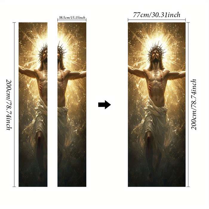 1pc 76.96x199.9cm Jesus Christian Themed Stickers
