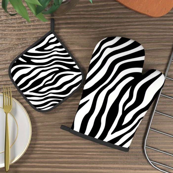 2pcs 26.92x17.02 cm Heat Resistant Oven Mitts And Potholders