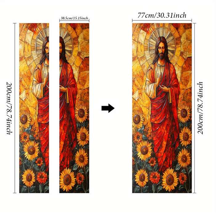 1pc 76.96x199.9cm Jesus Christian Themed Stickers