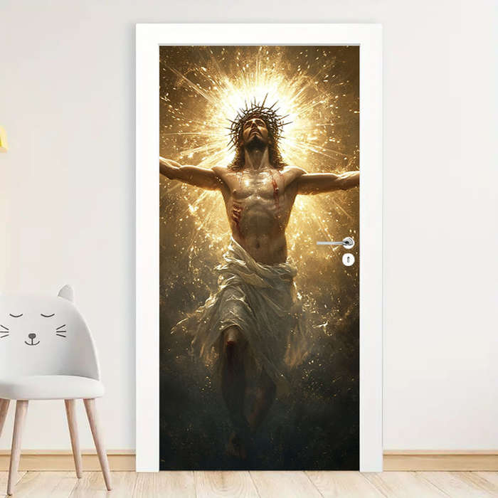 1pc 76.96x199.9cm Jesus Christian Themed Stickers