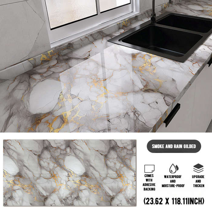 1PC Wall Stickers60 x 300 cm   23.62 x 118.11 inGlacial Gilding