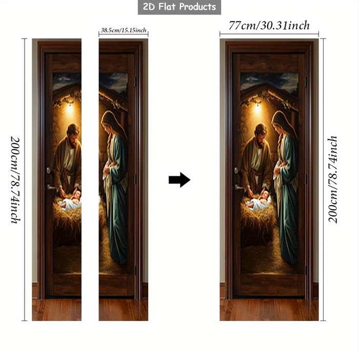 1pc 76.96x199.9cm Jesus Christian Themed Stickers