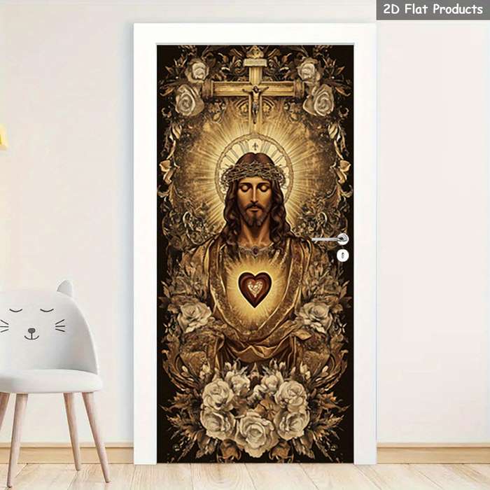 1pc 76.96x199.9cm Jesus Christian Themed Stickers
