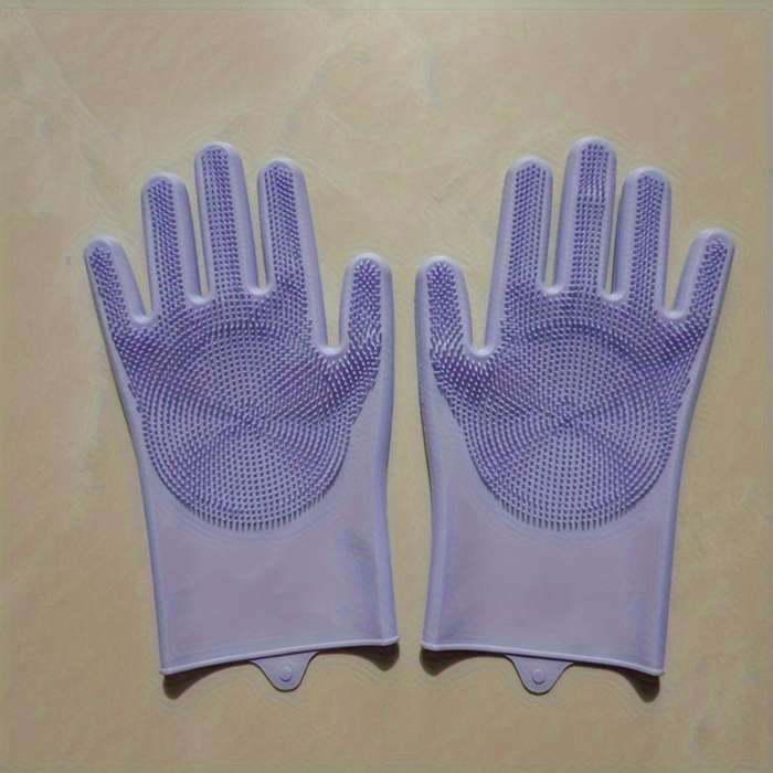 1 Pair Gray Household Cleaning Gloves