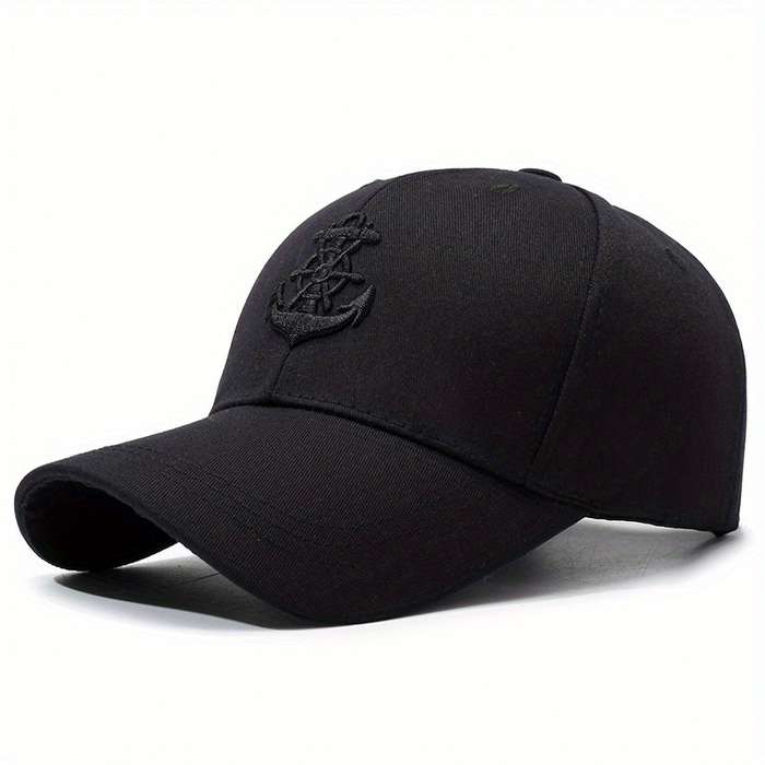 1pc Anchor Baseball Cap Trendy Nautical Design Breathable Polyester Sun Protection Available i