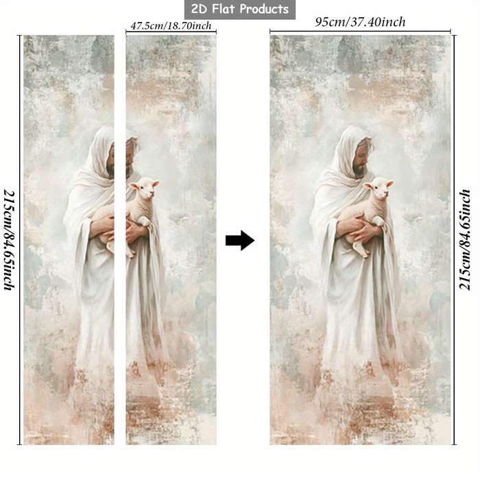 1pc 76.96x199.9cm Jesus Christian Themed Stickers