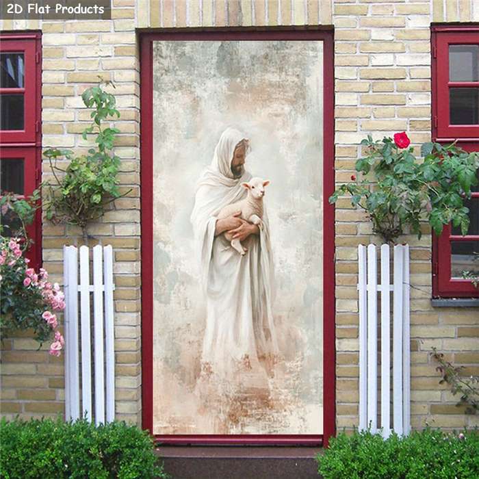 1pc 76.96x199.9cm Jesus Christian Themed Stickers