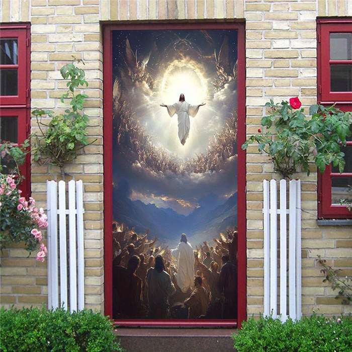 1pc 76.96x199.9cm Jesus Christian Themed Stickers