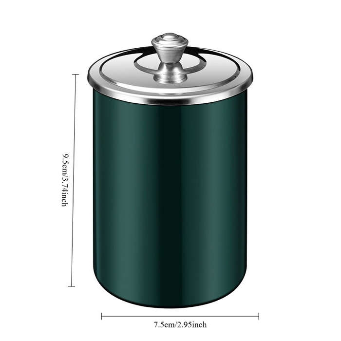 1pc Stainless Steel Home Living Room With Cover Ashtray Hotel Anti-fly Ash Drop-proof And Windproo