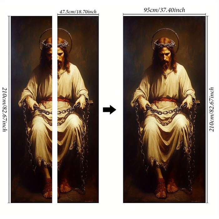 1pc 76.96x199.9cm Jesus Christian Themed Stickers