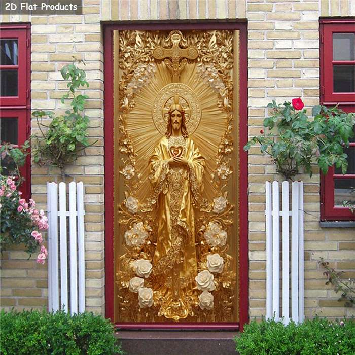 1pc 76.96x199.9cm Jesus Christian Themed Stickers