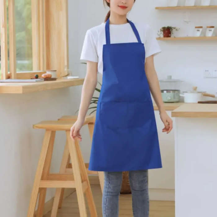 1pc Solid Color Polyester Apron Durable Woven Fabric 112g/m Multi-Purpose with No Print Design for