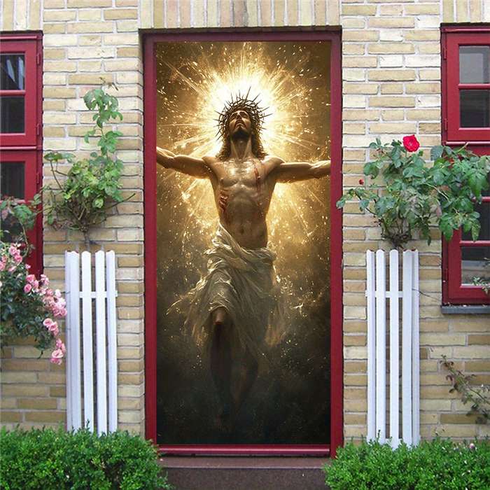 1pc 76.96x199.9cm Jesus Christian Themed Stickers