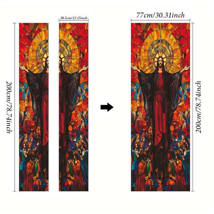 1pc 76.96x199.9cm Jesus Christian Themed Stickers