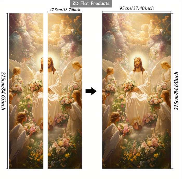 1pc 76.96x199.9cm Jesus Christian Themed Stickers
