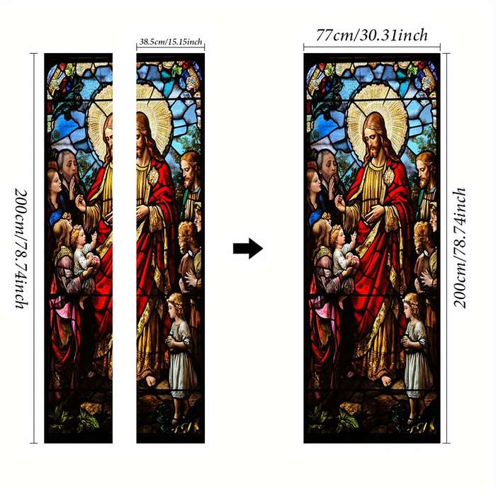 1pc 76.96x199.9cm Jesus Christian Themed Stickers
