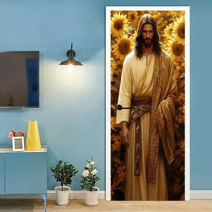 1pc 76.96x199.9cm Jesus Christian Themed Stickers
