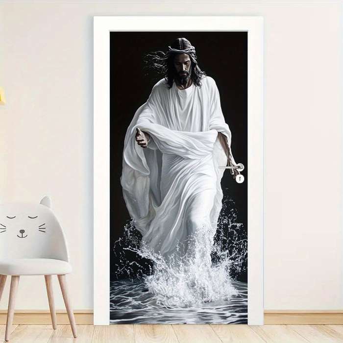 1pc 76.96x199.9cm Jesus Christian Themed Stickers