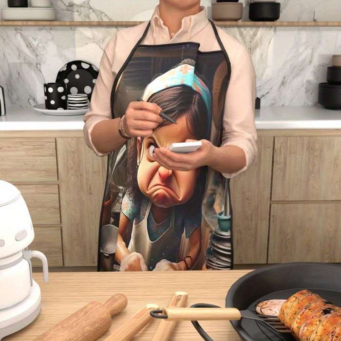 1Pc Kitchen Apron 23.5x31.5 Girl Washing Dishes Baking Soft Chef Apron