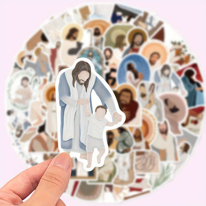1pc MultiColor Jesus Christian Themed Stickers