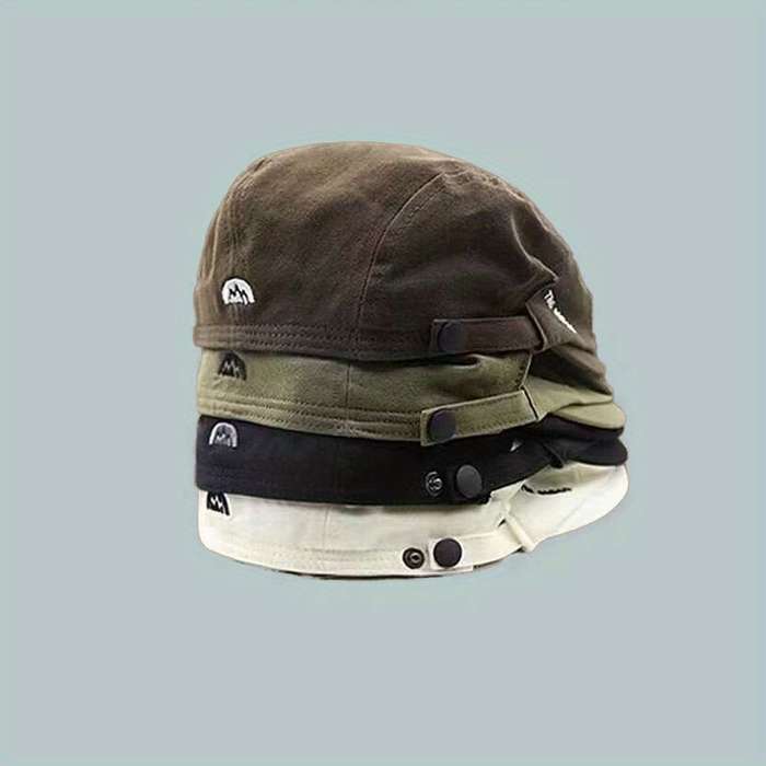 1pc GULESWY Men's Retro British Style Beret Versatile Japanese-Inspired Simple Forward Peaked
