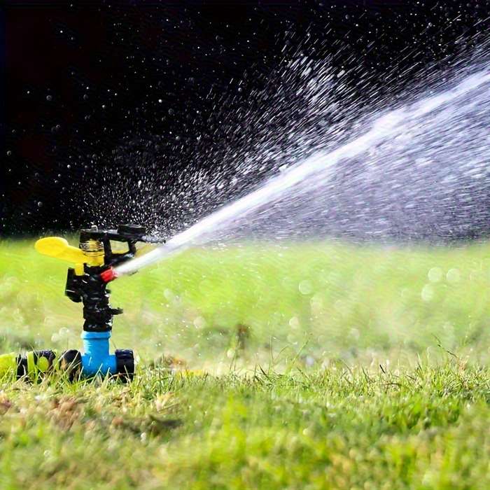1Pc Heavy Duty Rotating Lawn Sprinkler With Adjustable Spray