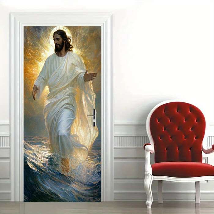 1pc 76.96x199.9cm Jesus Christian Themed Stickers